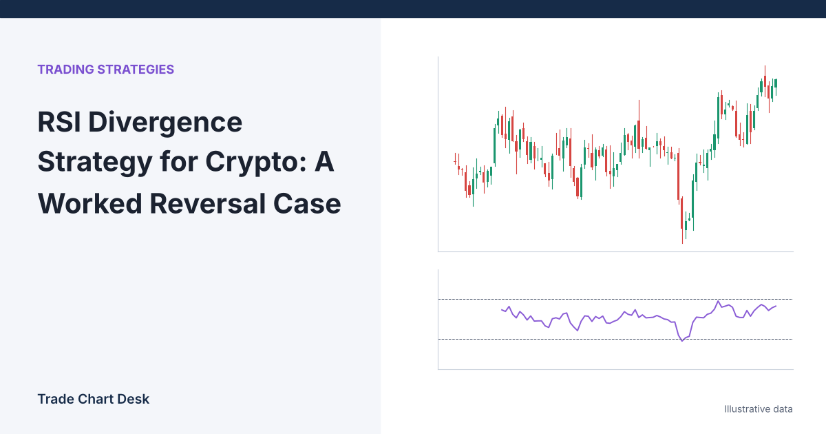 Illustrative chart for the article "RSI Divergence Strategy for Crypto: A Worked Reversal Case"