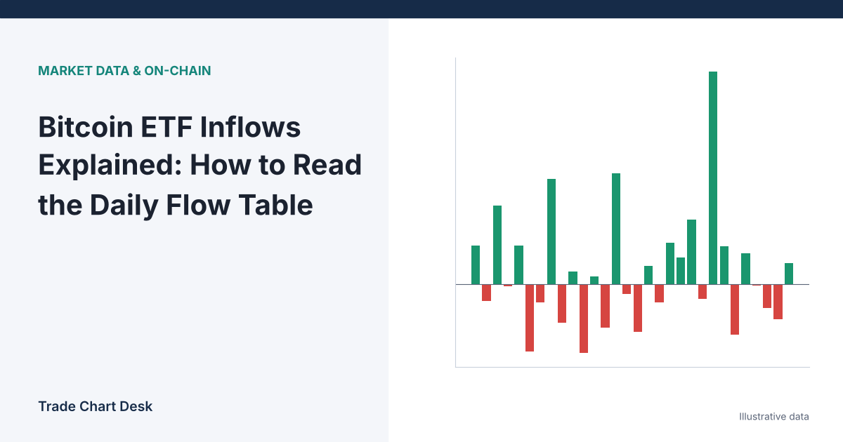 Illustrative chart for the article "Bitcoin ETF Inflows Explained: How to Read the Daily Flow Table"