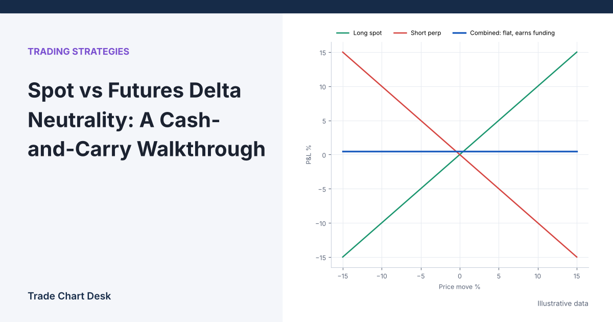 Illustrative chart for the article "Spot vs Futures Delta Neutrality: A Cash-and-Carry Walkthrough"