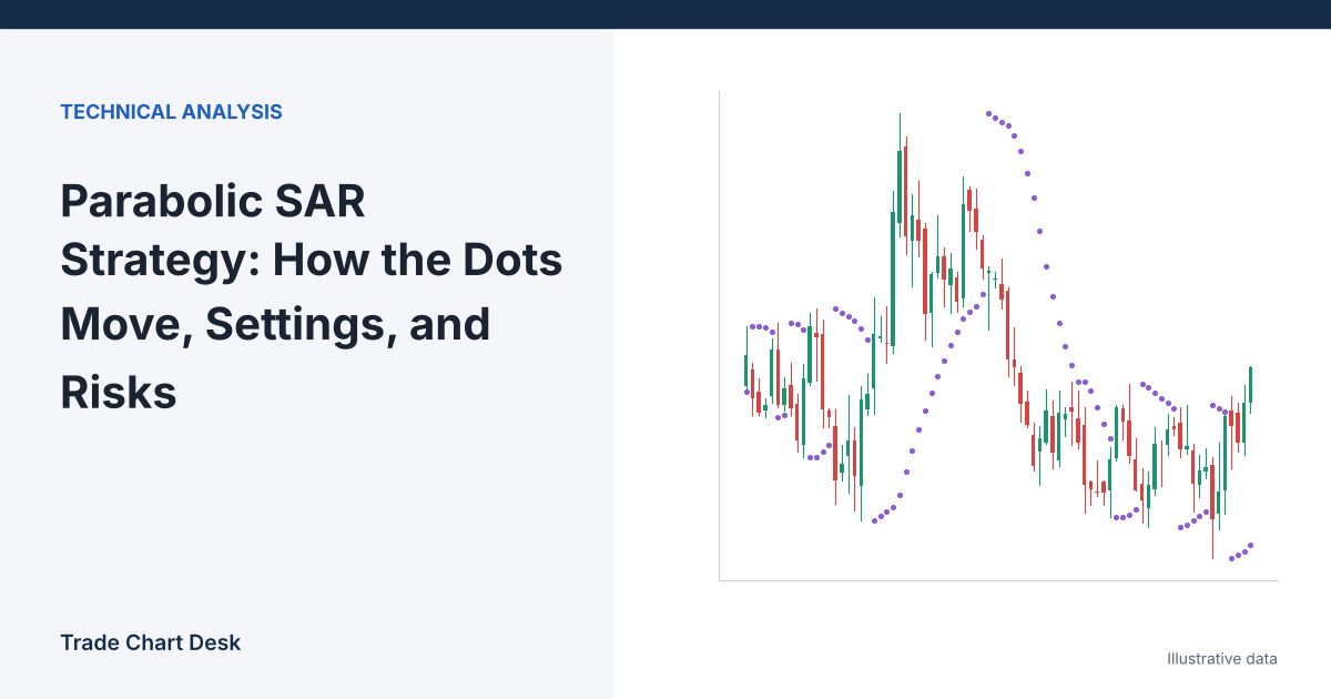 Illustrative chart for the article "Parabolic SAR Strategy: How the Dots Move, Settings, and Risks"