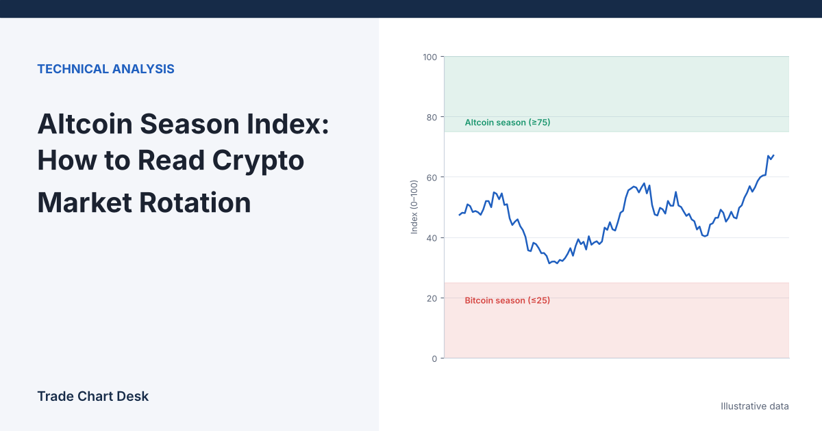 Illustrative chart for the article "Altcoin Season Index: How to Read Crypto Market Rotation"