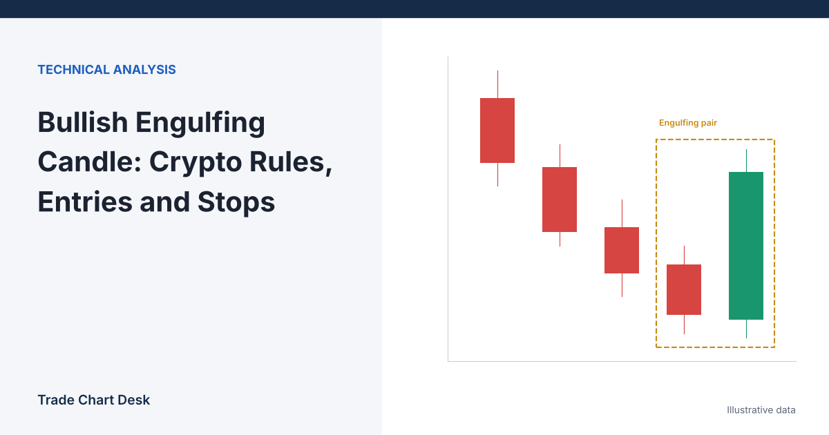 Illustrative chart for the article "Bullish Engulfing Candle: Crypto Rules, Entries and Stops"