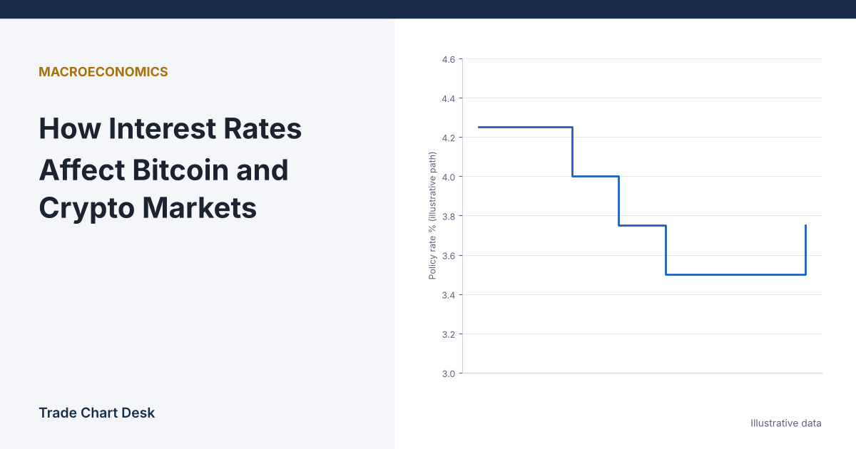 Illustrative chart for the article "How Interest Rates Affect Bitcoin and Crypto Markets"