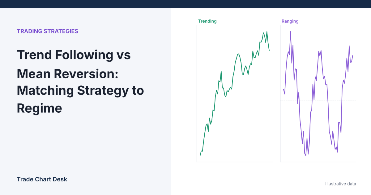 Illustrative chart for the article "Trend Following vs Mean Reversion: Matching Strategy to Regime"