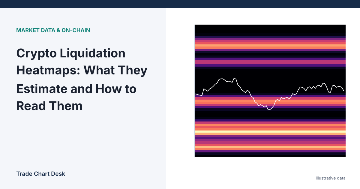 Illustrative chart for the article "Crypto Liquidation Heatmaps: What They Estimate and How to Read Them"