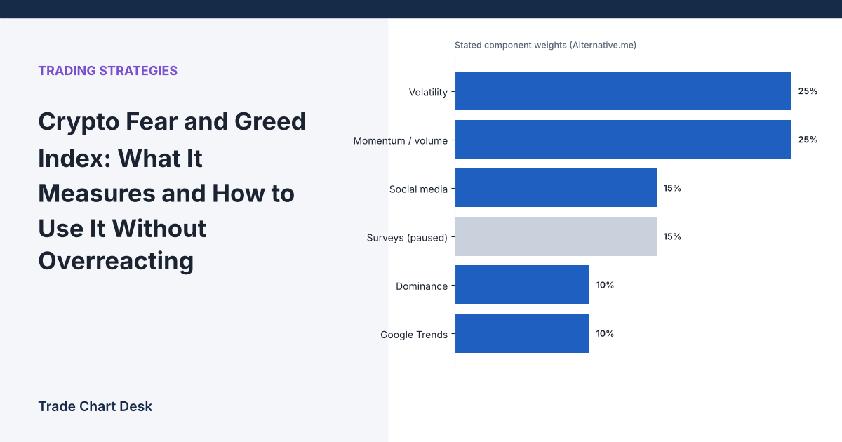 Illustrative chart for the article "Crypto Fear and Greed Index: What It Measures and How to Use It Without Overreacting"